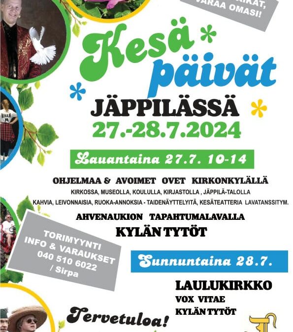 Kesäpäivät Jäppilässä 27.-28.7.2024